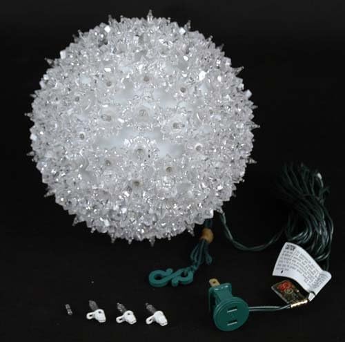 Novelty Lights 7.5in 100 Light Starlight Sphere, Clear, Large Ornament Ball Light - Outdoor Security Flood Light | Lumora