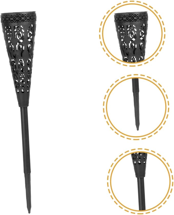 Lurrose 4pcs Solar Pathway Lights Warm White LED Outdoor Solar Garden Lawn Patio Waterproof Decorative Landscape Lighting