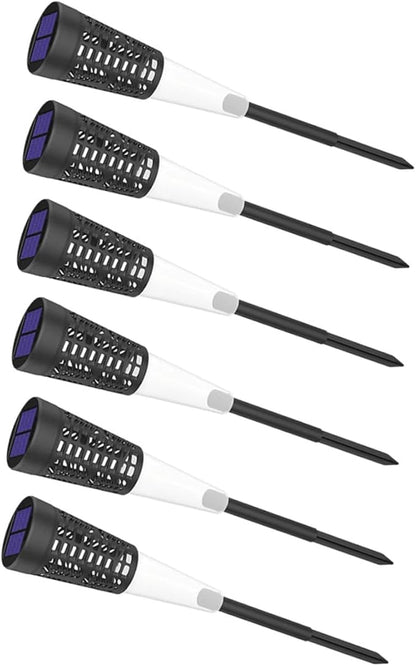 DOITOOL 6pcs Solar Garden Stake Lights, Outdoor Warm Colorful LED Pathway Lamps with Hollow Cone Design, Solar-Powered Yard and Lawn Decorative Ground Lighting for Patio and Garden Use