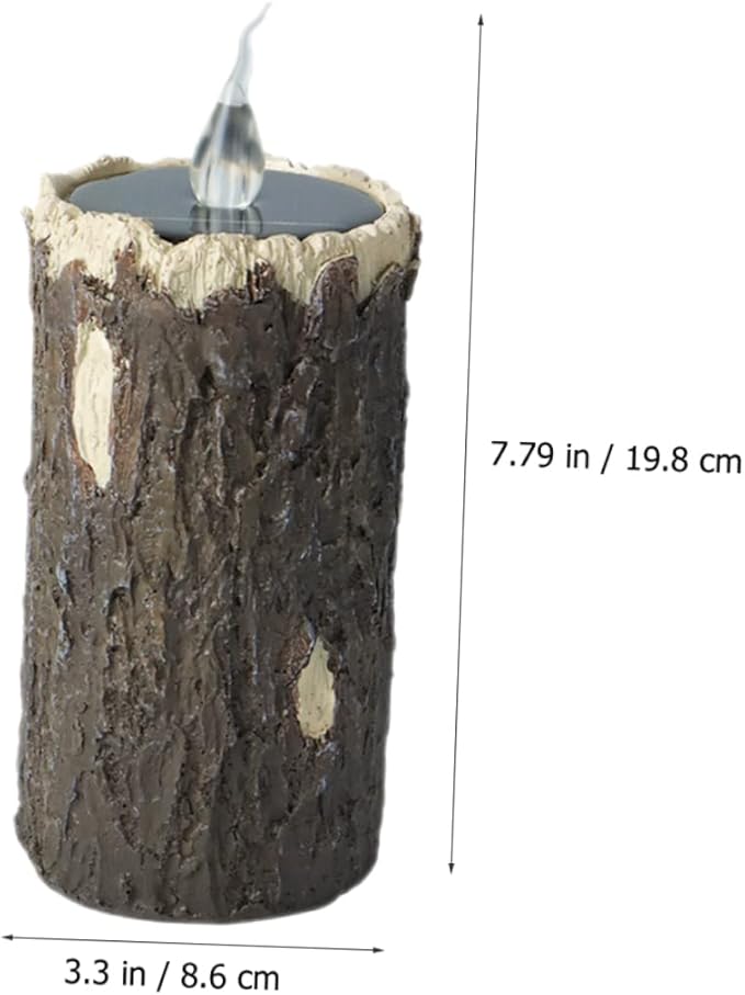 Solar Pathway Light Easy Install Wood Grain Lamp Decorative Landscape Light for Garden