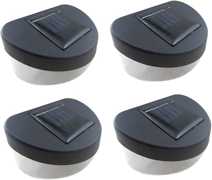 4pcs Solar Outdoor Garden Light Led Fence Light Led Black Shell White for Pathway Garage Porch and Wall Decoration | Lumora