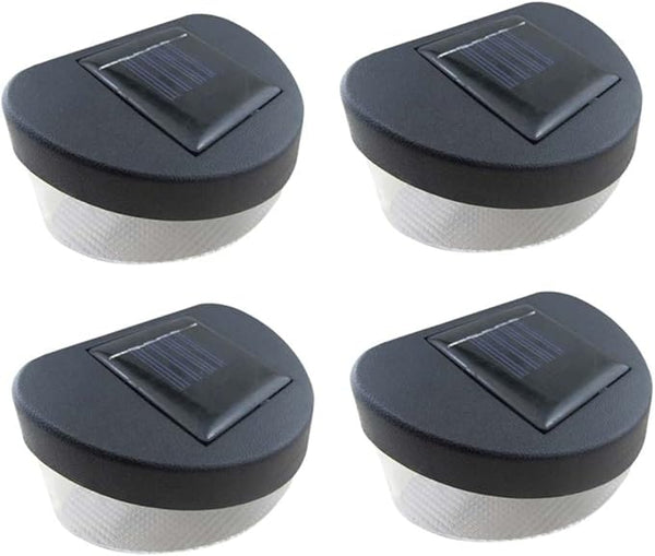 4pcs Solar Outdoor Garden Light Led Fence Light Led Black Shell White for Pathway Garage Porch and Wall Decoration | Lumora
