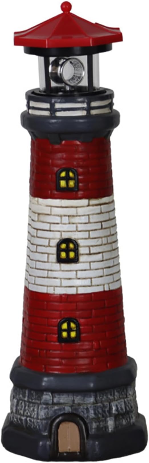 Solar Lighthouse with Rotating LED Lights, Waterproof Lighthouse Lamp, 4.7x4.7x14.8 Decorative Garden Statues Outdoor for Garden Yard Pathway Gifts Lighthouse Lamp