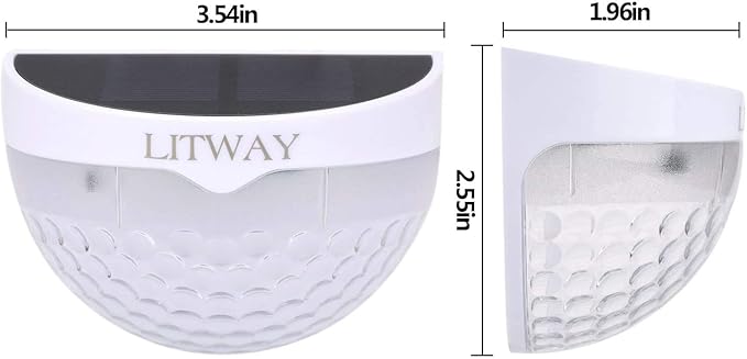 KBP Solar Fence Lights Outdoor Decorative Garden Lights Waterproof Wall Lights for Patio, Yard, Stairway (White) | Lumora