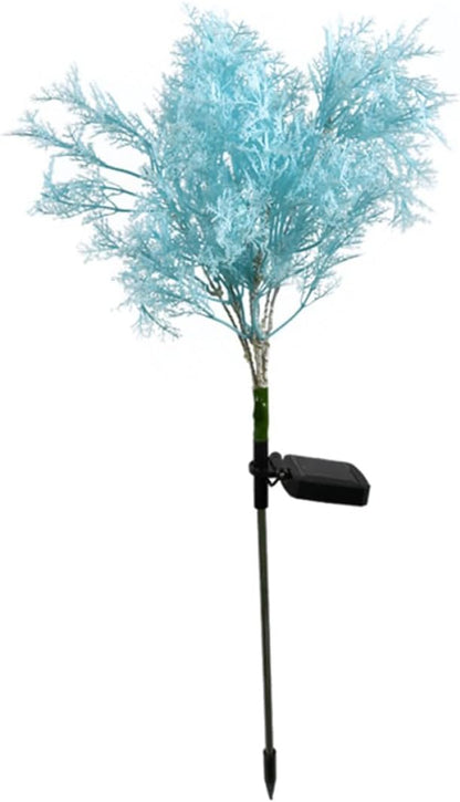 Solar Garden Lamp Blue Rime Shape Landscape Light Outdoor Lawn Stake Light Solar Power Decorative Path Lighting for Garden Yard