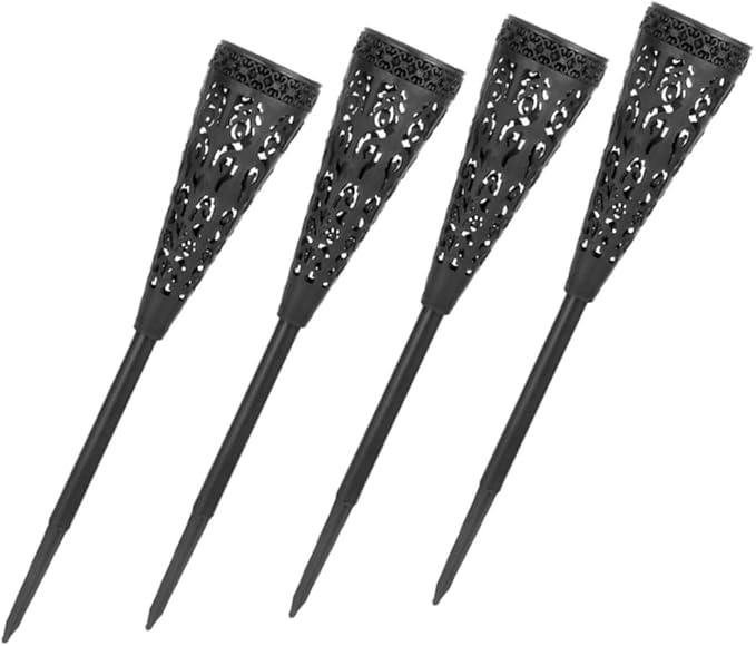 4pcs Outdoor Solar Pathway Lights Warm White LED Lawn Garden Decorative Waterproof Yard Landscape Lighting Solar Powered Patio Projection Lamp