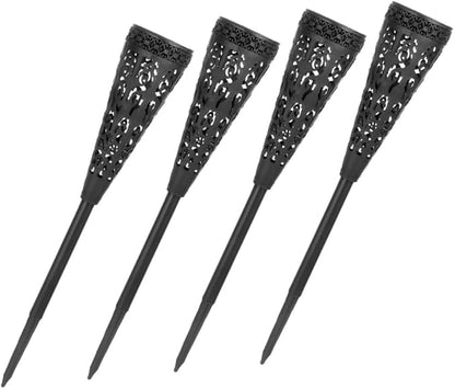 4pcs Outdoor Solar Pathway Lights Warm White LED Lawn Garden Decorative Waterproof Yard Landscape Lighting Solar Powered Patio Projection Lamp