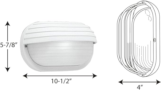 Progress Lighting 1-Light UV Stabilized Ribbed Frosted Polycarbonate Shade Modern Outdoor 10-1/2" Wall or Ceiling | Lumora