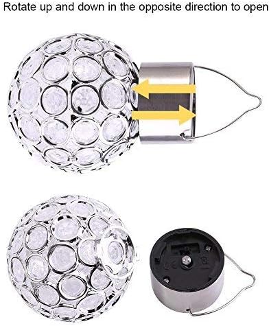 Yosoo Decorative Garden Lights, Colorful Solar Lights Ball, Outdoor Hanging 7 Colors LED Crackle Glass Globe, for Lawn, Patio Yard, Walkway Driveway, Pathway Landscape