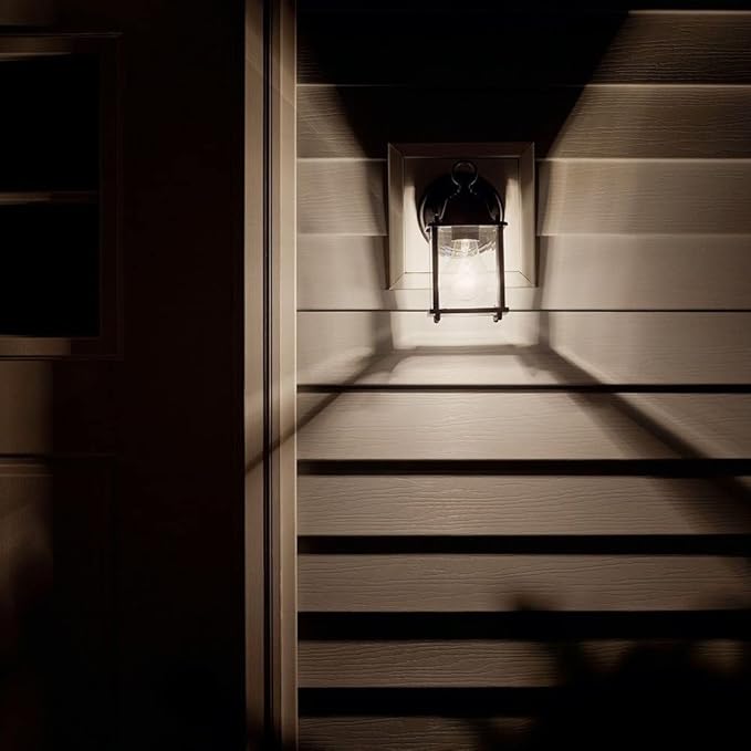 Kichler Barrie 8.5" 1 Light Outdoor Wall Light with Clear Beveled Glass in Black | Lumora