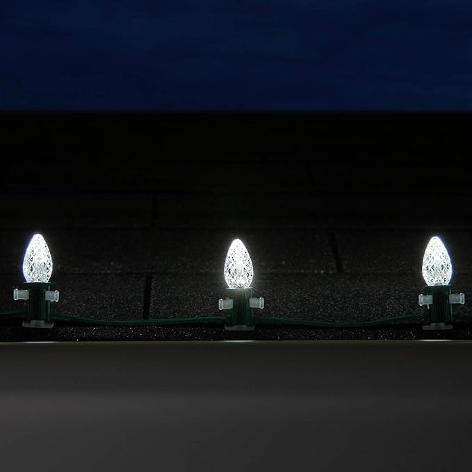Wintergreen Lighting C7 Opticore Cool White Commercial Christmas Lights Outdoor Holiday Party Patio Bulbs on Heavy | Lumora