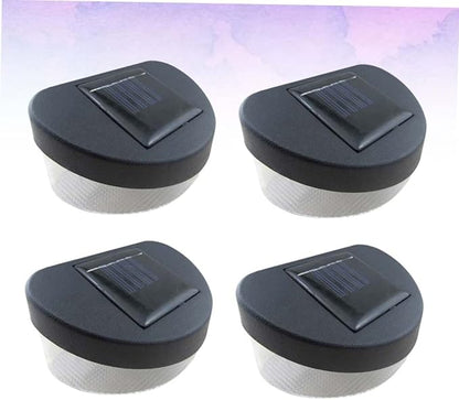 GLEAVI 4pcs Solar LED Wall Lamp Black Shell Outdoor Garden Light for Pathway Fence and Porch Decor Solar Energy Lamp