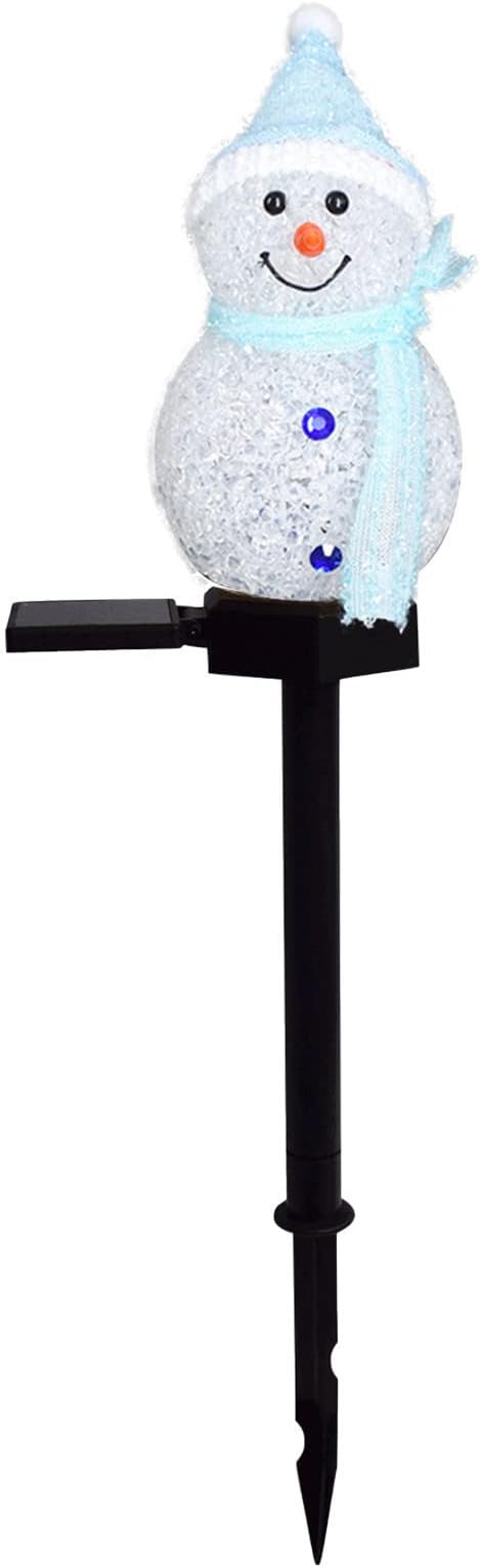 17.3in Snowman Solar Outdoor Lights Christmas Decoration， LED Solar Garden Lights, Multicolor Solar Stake Lights | Lumora