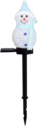17.3in Snowman Solar Outdoor Lights Christmas Decoration， LED Solar Garden Lights, Multicolor Solar Stake Lights | Lumora