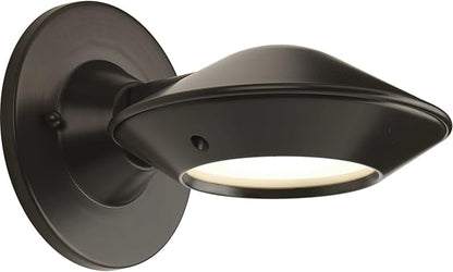 Progress Lighting 1-Light Frosted Glass Modern Outdoor Wall Lantern Light, Strata LED Collection, Outdoor, P560090-030-30K, White