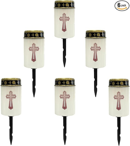 Cross Cemetery Solar Lights - Warm White, Waterproof, Outdoor, Landscape, Garden, Grave Lights