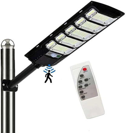 Solar Street Light Outdoor, Motion Sensor Solar Powered Lights, Dusk to Dawn Flood Lights with Remote Control, Waterproof Security Lighting for Yard Driveway Pathway Parking Lot Patio Porch