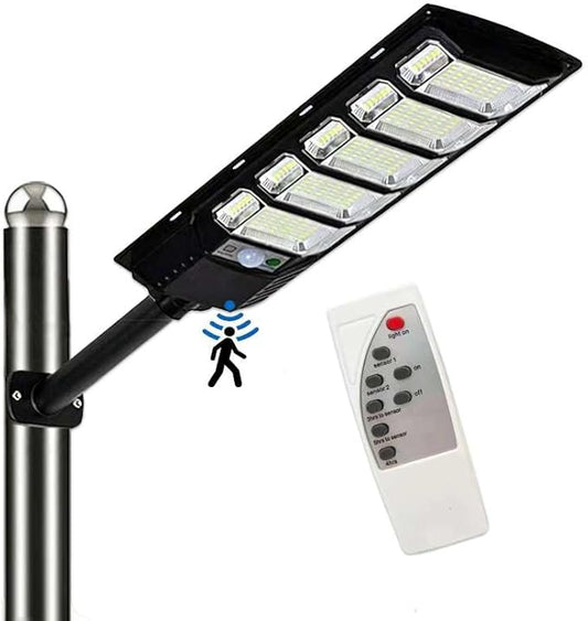 Solar Street Light Outdoor, Motion Sensor Solar Powered Lights, Dusk to Dawn Flood Lights with Remote Control, Waterproof Security Lighting for Yard Driveway Pathway Parking Lot Patio Porch