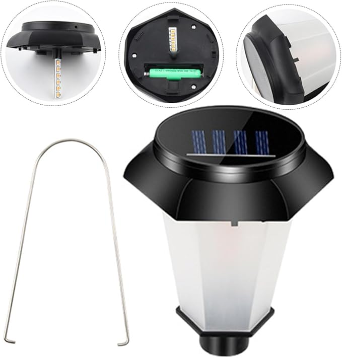 BESPORTBLE Solar Garden Lamp Outdoor Decorative Solar-Powered Pathway Light with Flame Effect Easy Installation Stake Light for Patio Lawn and Garden Lighting