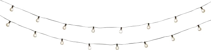 Litex Industries: 18.5-ft Solar Black Outdoor String Light with 15 White LED Globe Bulbs