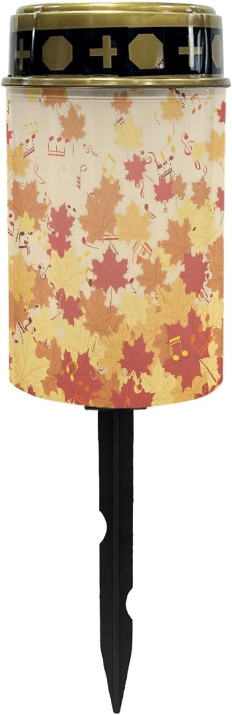 Autumn Fall Maple Leaves Solar Lights Outdoor for Walkway Solar Pathway Lights Waterproof Solar Lantern Landscape Lighting Solar Garden Lights Pathway Decorations for Yard Patio