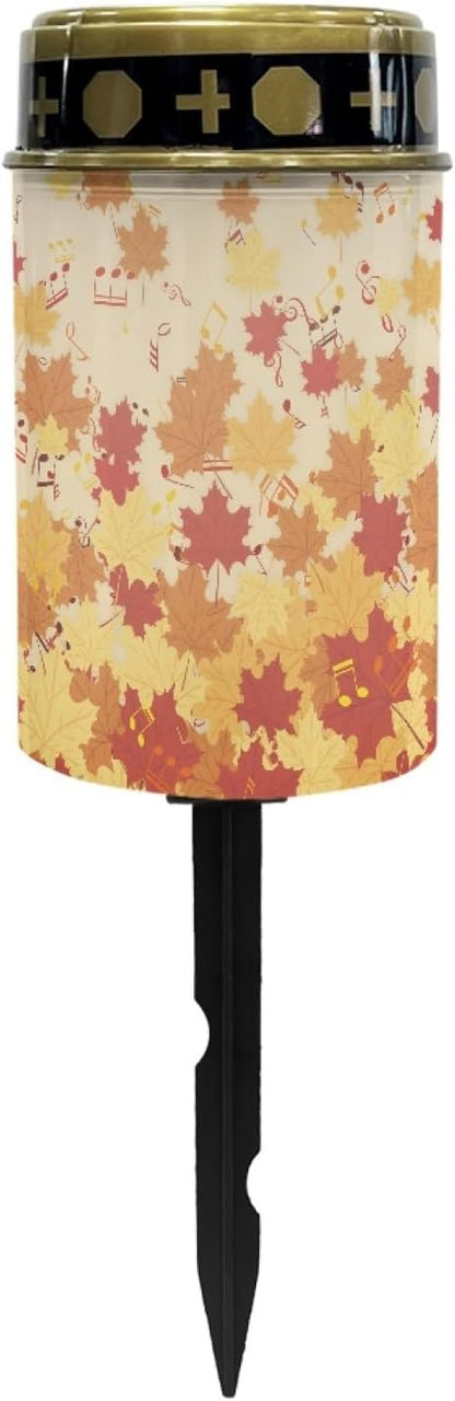 Autumn Fall Maple Leaves Solar Lights Outdoor for Walkway Solar Pathway Lights Waterproof Solar Lantern Landscape Lighting Solar Garden Lights Pathway Decorations for Yard Patio
