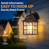 Dawn to Dusk Sensor Outdoor Wall Light Fixtures Waterproof Anti-Rust Exterior Lighting Fixtures Black Outdoor Wall Lantern for Porch Patio Front Door Garage House