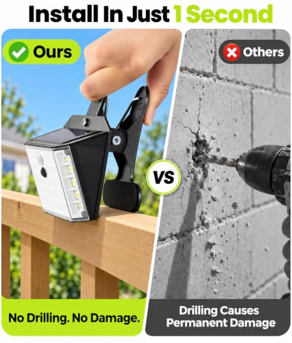 Clip on Solar Lights Outdoor, Motion Sensor Fence Lights