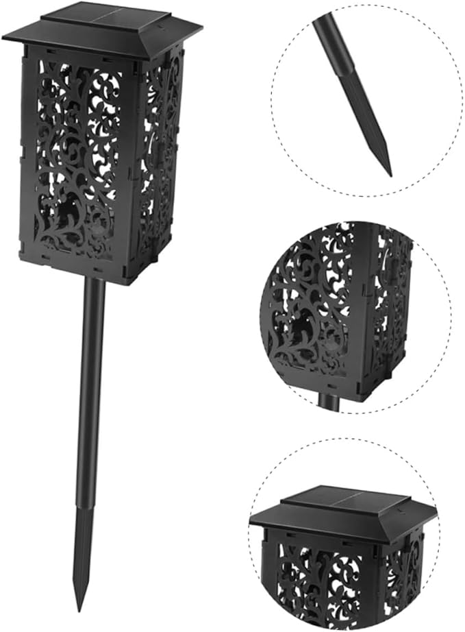 Happyyami Solar Garden Lights Outdoor LED Ground Lamp Lawn Pathway Lighting for Patio Easy Installation No Wiring Weather Resistant Decorative Landscape Illumination