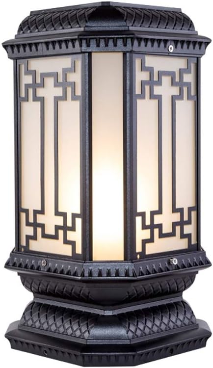 Lights Outdoor IP43 Waterproof Retro LED Solar Column Lamp Super Bright External Listing Garden Landscape Light Outdoor Lawn Street Path Post Pillar Light Patio Table Lamp E27 Edison Glass Lantern Sta