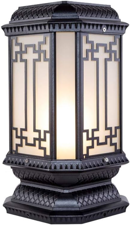Lights Outdoor IP43 Waterproof Retro LED Solar Column Lamp Super Bright External Listing Garden Landscape Light Outdoor Lawn Street Path Post Pillar Light Patio Table Lamp E27 Edison Glass Lantern Sta