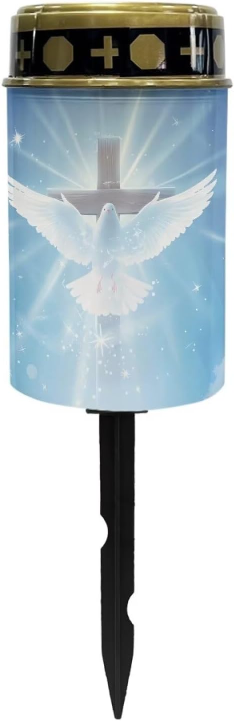 Wings Cross Garden Stake Light, Solar Lights for Cemetery Grave,Solar Pathway Lights Outdoor Waterproof,Lawn Yard Patio Garden Decor Easy to Install-Blue