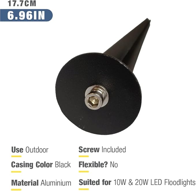 10 Pack Metal Ground Stake for LED Flood Lights, Compatible with 10W-100W, Outdoor Mount for Gardens, Yards, and | Lumora