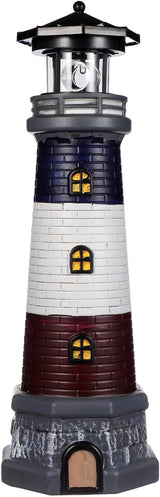 Yardwe Solar Garden Lighthouse Decor Waterproof Outdoor Solar-Powered Lighthouse Statue for Yard Lawn Patio | Lumora