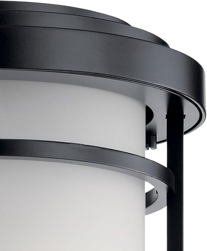 Kichler Toman 1 Light Outdoor Wall Mount in a Deep Black Finish with Clear Seeded Glass Shade for Entry Doors and | Lumora