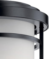Kichler Toman 1 Light Outdoor Wall Mount in a Deep Black Finish with Clear Seeded Glass Shade for Entry Doors and | Lumora