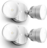 LUTEC 2 Packs P6221B 2000 Lumen 18 Watt 28 LED Dual-Head Flood Light Outdoor, Waterproof Exterior Security Wall | Lumora