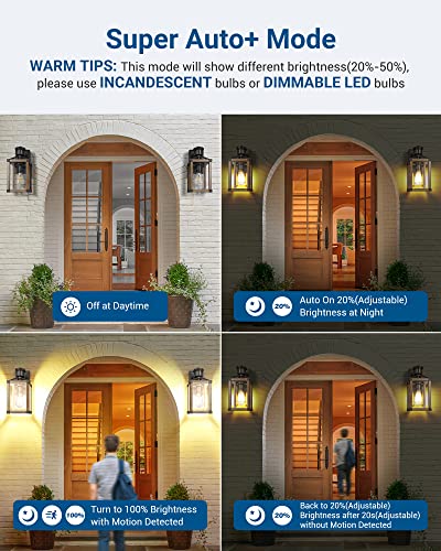DEWENWILS Motion Sensor Outdoor Wall Lights, Dusk to Dawn Farmhouse Light