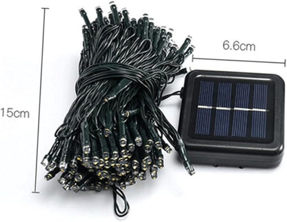 POPETPOP 100 LED Waterproof Solar String Lights 10M Outdoor Decorative Fairy Lights for Garden Trees Warm White Lighting for Lawn and Patio Energy-Saving Garden Decor