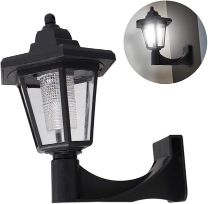 DOITOOL 6pcs Solar Powered Vintage Hexagonal Wall Light Decorative Outdoor Lamp for Garden and Terrace High Brightness Light