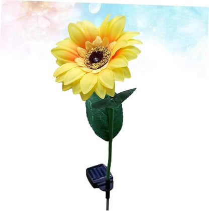 2pcs Led Solar Garden Lights Sunflower Outdoor Lights for Patio Pathway Driveway Solar Pathway Landscape Lamp Warm White