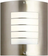 Kichler Newport 10.25" 1 Light Outdoor Wall Light with White Acrylic Diffuser in Brushed Nickel | Lumora