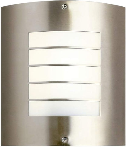 Kichler Newport 10.25" 1 Light Outdoor Wall Light with White Acrylic Diffuser in Brushed Nickel