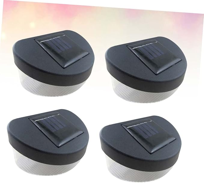 4pcs Solar Outdoor Garden Light Led Fence Light Led Black Shell White for Pathway Garage Porch and Wall Decoration | Lumora