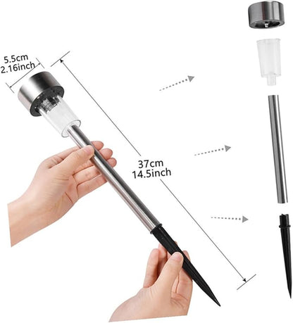 NUOBESTY 6pcs Solar Garden Lights Outdoor LED Landscape Pathway Lamps with Ground Stake for Patio Driveway Decoration