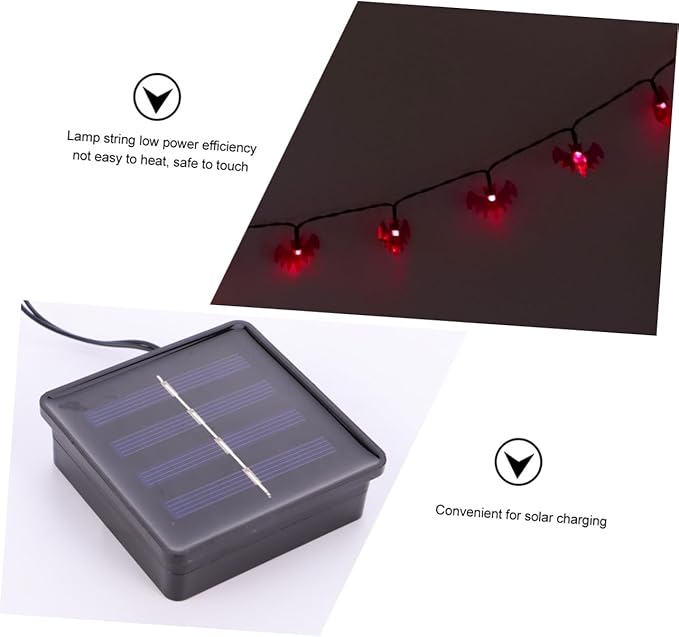 NOLITOY 5m Solar Decorative String Lights for Halloween Outdoor Lamp Strings Hours Warm Light for Parties and Creative Layouts