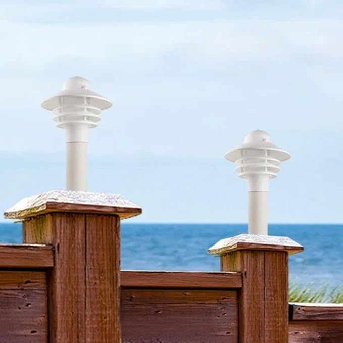 Solus Nautical Outdoor Post Top Light – Bollard Fixture for 3" Pole with LED Bulb, Black or White Finish | Lumora