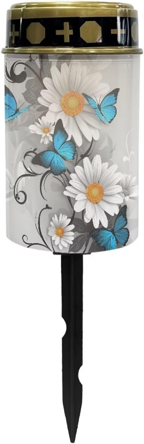 Daisy Butterfly Solar Garden Lights - Decorative, Waterproof, Cemetery Grave Garden Patio Yard Lawn Decoration