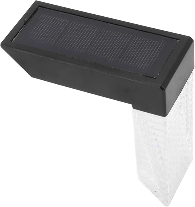 LED Solar Step Light, L Shape, Warm and RGB Color Temperature, Solar Pathway Light - IP65 Waterproof Design, Monocrystalline Charging, Garden Deck Safety Lighting