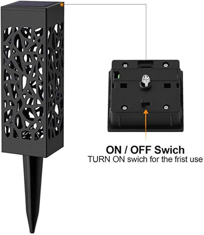 TIDTALEO 2Pcs Hollow Solar Garden Path Lights with Warm and White LED Ground Plug Solar Lawn Lamps for Outdoor Yard Driveway Landscape Lighting Weatherproof Powered